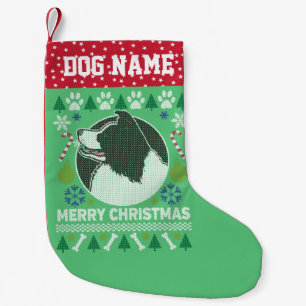 Border Collie Dog Breed Ugly Christmas Sweater Small Christmas Stocking
