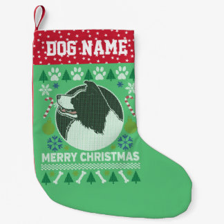 Border Collie Dog Breed Ugly Christmas Sweater Small Christmas Stocking