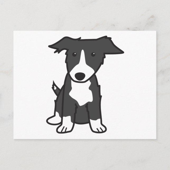 Border Collie Dog Cartoon Postcard (Front)