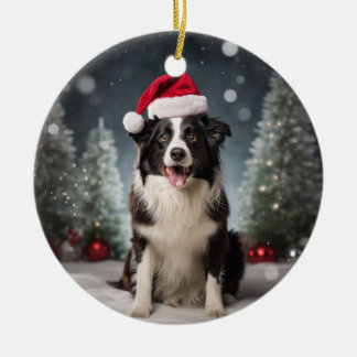 Border Collie Dog Christmas Keepsake Ceramic Tree Decoration