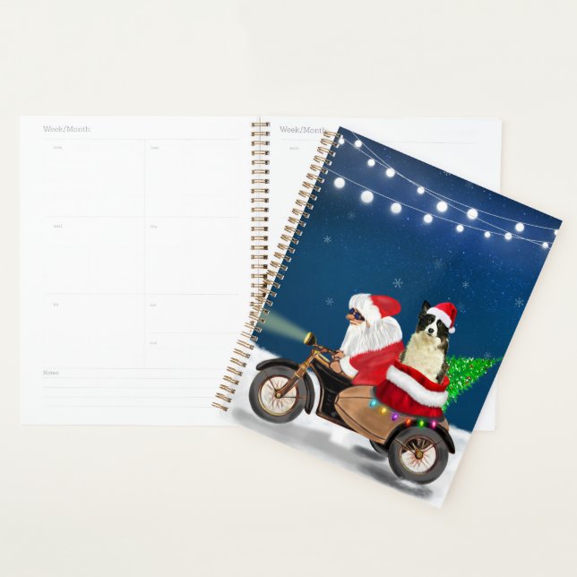 Border Collie Dog Christmas Santa Claus  Planner (Display)