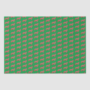 Border Collie Dog Christmas Silhouette Green Tissue Paper