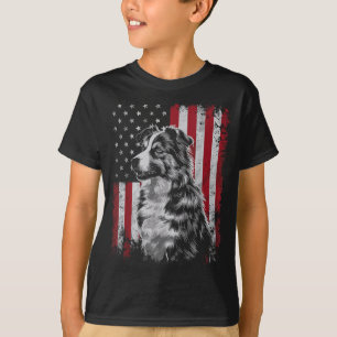 Border Collie Dog Dad Mum America 4th of July T-Shirt