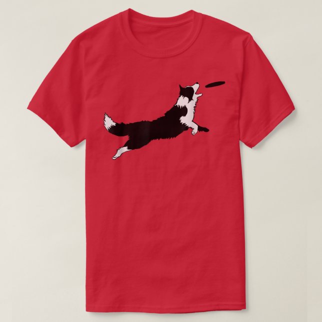 Border Collie  Dog Fetch Frisbee Dog Lover Gift  T-Shirt (Design Front)