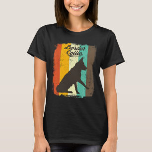 Border Collie Dog Gift Retro Vintage Design T-Shirt