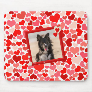 Border Collie Dog Hearts mousepad