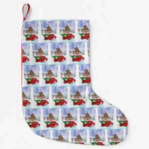 Border Collie dog In Christmas Delivery Truck Snow Small Christmas Stocking