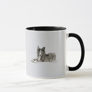 Border collie dog, just chillin' mug