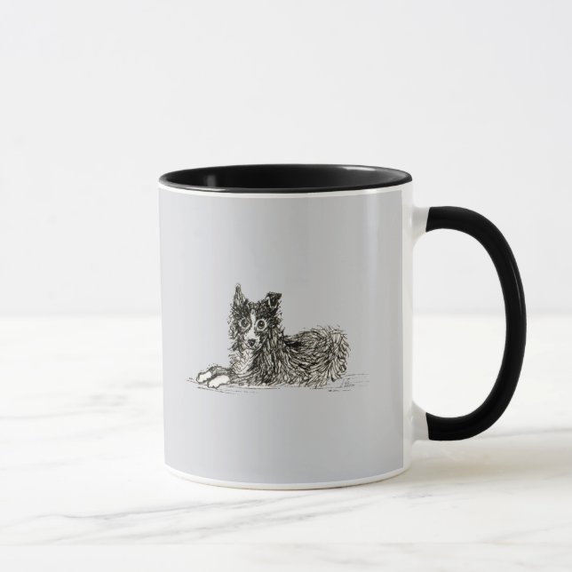 Border collie dog, just chillin' mug (Right)