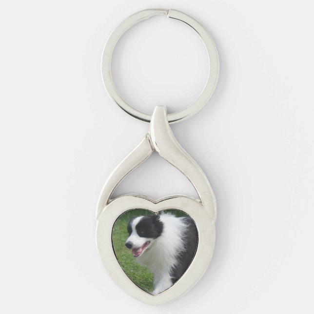Border Collie Dog Key Ring (Front)