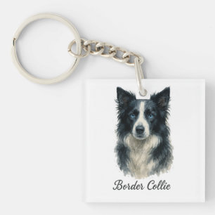 Border Collie dog Key Ring