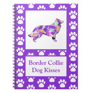 Border Collie Dog Kisses Silhouette Cute PPY&B Notebook