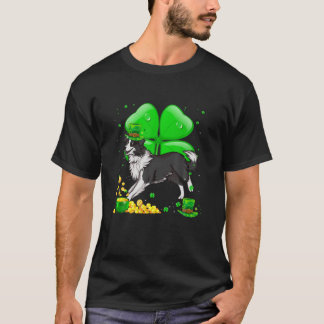 Border Collie Dog Lucky Charm St. Patrick's Day Pa T-Shirt