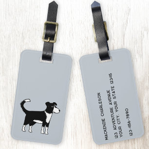 Border Collie Dog Luggage Tag