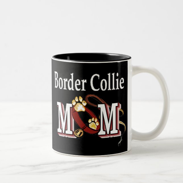 Border Collie Dog MOM Two-Tone Coffee Mug (Right)