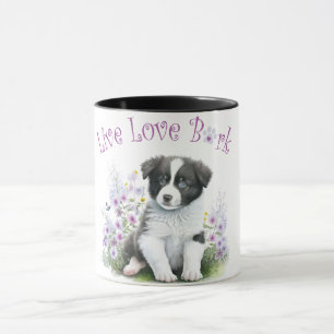 Border Collie Dog Mum Floral Mug