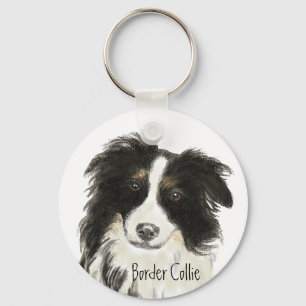 Border Collie Dog o Key Ring