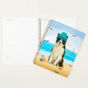 Border Collie Dog on Beach Planner