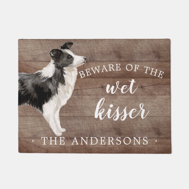 Border Collie Dog Personalised Door Mat (Front)