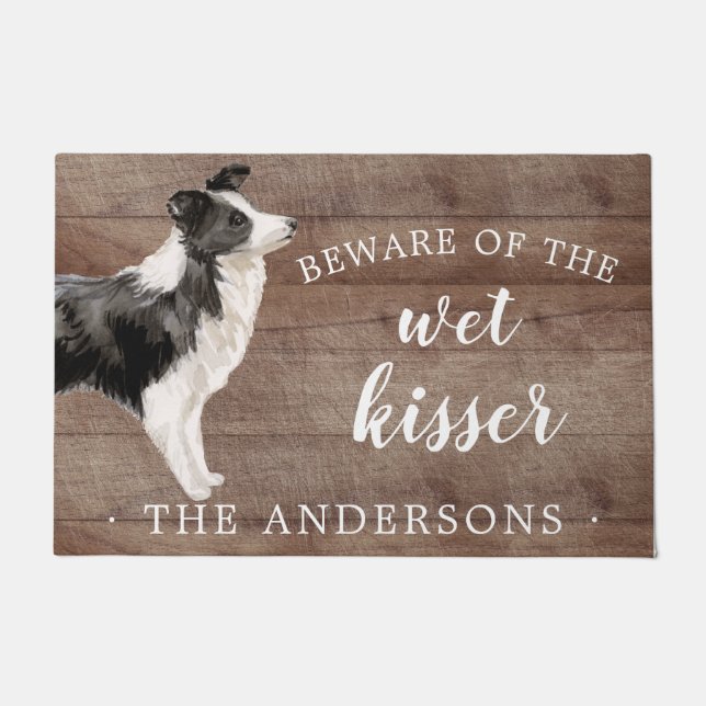 Border Collie Dog Personalised Door Mat (Front)