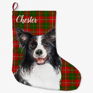 Border Collie Dog Personalised Large Christmas Stocking