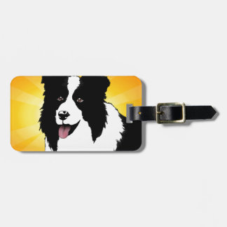 Border Collie Dog Pop Art Pet  Bright Customise Luggage Tag