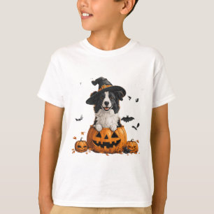 Border Collie Dog Pumpkin Halloween Thanksgiving M T-Shirt