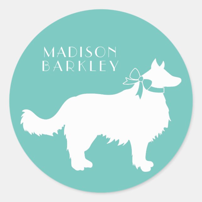 Border Collie Dog Puppy Classic Round Sticker (Front)