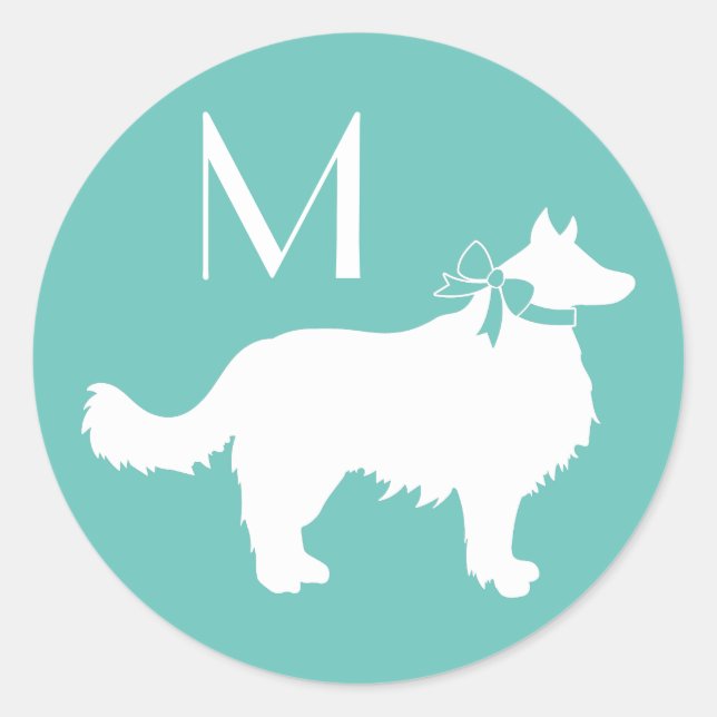 Border Collie Dog Puppy Classic Round Sticker (Front)