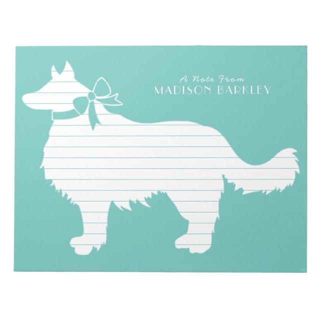 Border Collie Dog Puppy Notepad (Front)