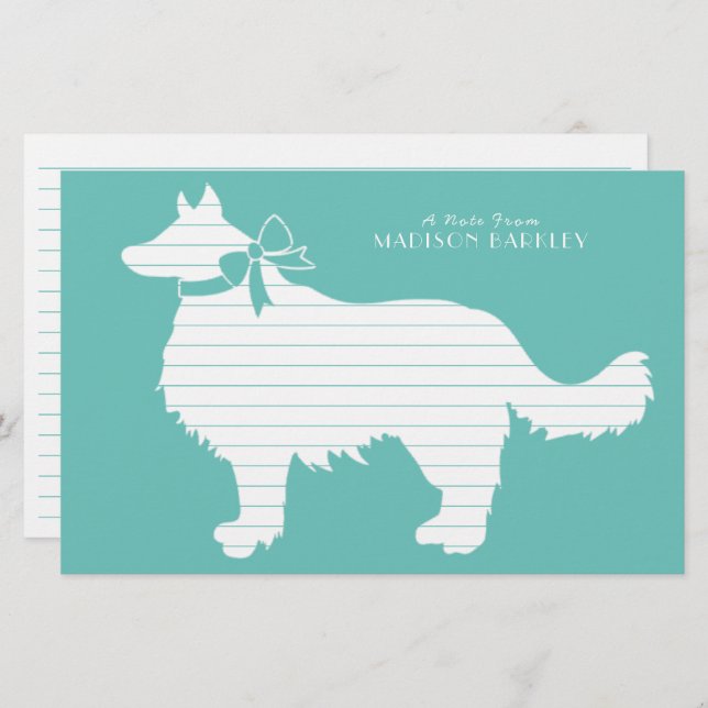 Border Collie Dog Puppy Stationery (Front/Back)