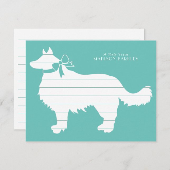 Border Collie Dog Puppy Thank You Card (Front/Back)