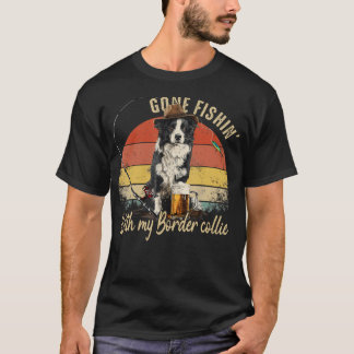 Border Collie Dog Retro Vintage Fathers Day Funny T-Shirt