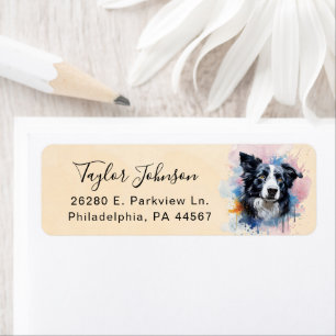 Border Collie Dog Return Address Label