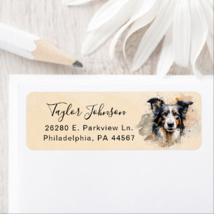 Border Collie Dog Return Address Label