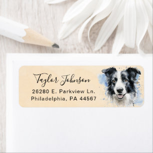 Border Collie Dog Return Address Label