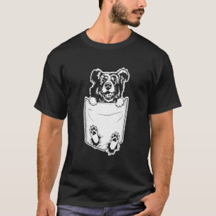 Border collie dog ripped in pocket art graphic the T-Shirt