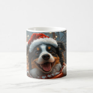 Border Collie Dog Roller Coaster Christmas Coffee Mug