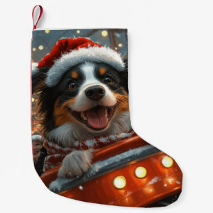Border Collie Dog Roller Coaster Christmas Small Christmas Stocking