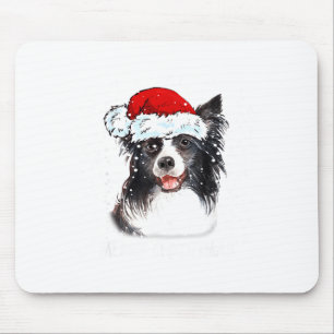 Border Collie Dog Santa Christmas Lights Xmas Boys Mouse Mat