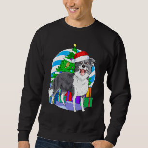 Border Collie Dog Santa Christmas Tree Decor Sweatshirt