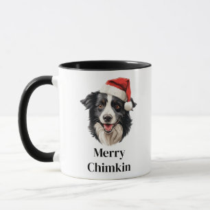 Border Collie Dog Santa Hat Christmas Mug