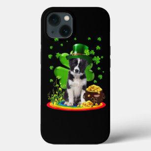 Border Collie Dog Shamrock St Patricks Day Dog Iri Case-Mate iPhone Case