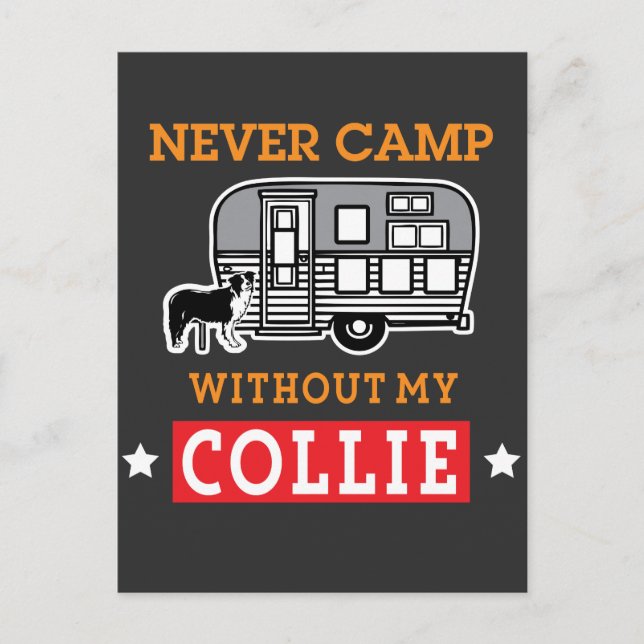 Border Collie Dog Shirt Funny RV Camping Travel Postcard (Front)