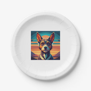 Border Collie Dog Shirt Paper Plate