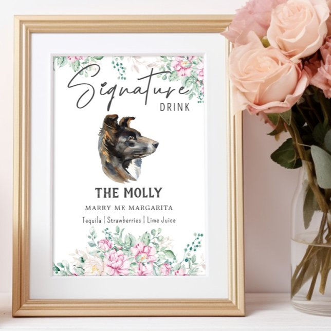 Border Collie Dog Signature Drink Sign (Creator Uploaded)