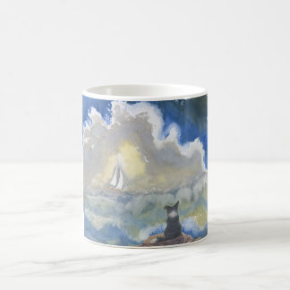 Border Collie Dog Staring Out to Sea Coffee Mug