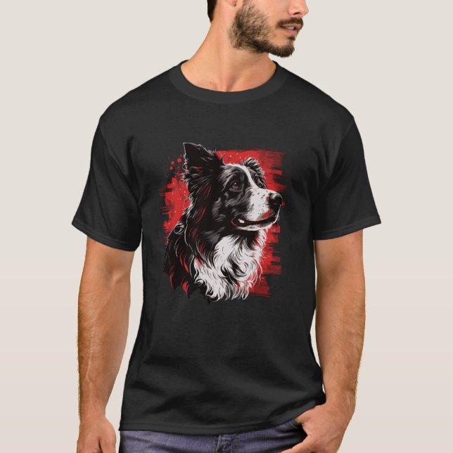Border Collie Dog T-Shirt (Front)