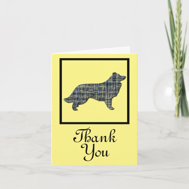 Border Collie Dog Thank You Greeting Card (Front)