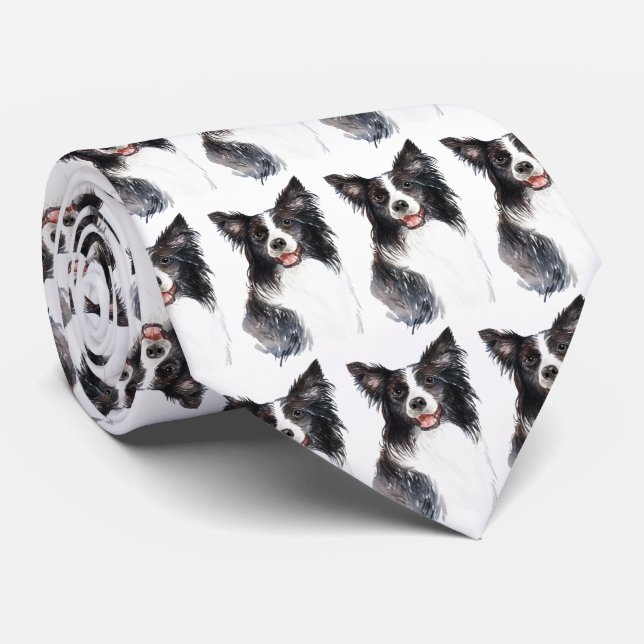 Border Collie Dog Tie (Rolled)